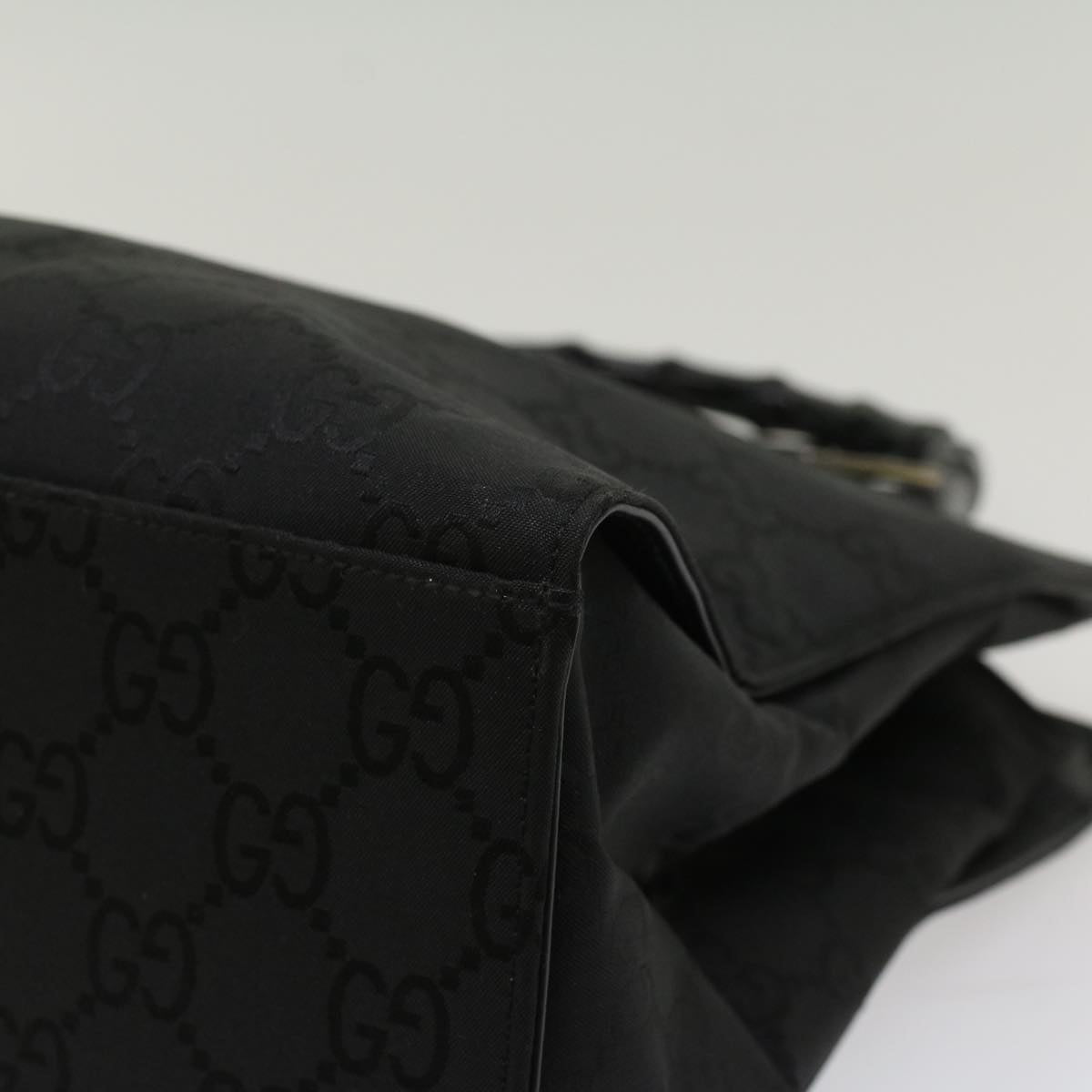 GUCCI GG Canvas Bamboo Hand Bag Black ep1424