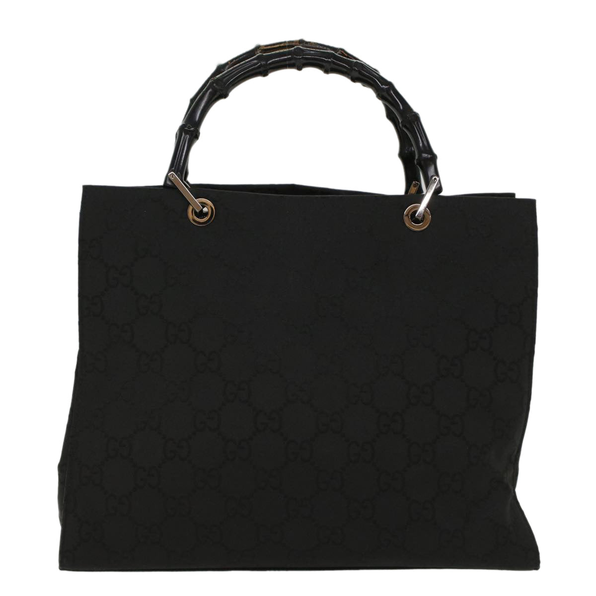 GUCCI GG Canvas Bamboo Hand Bag Black ep1424