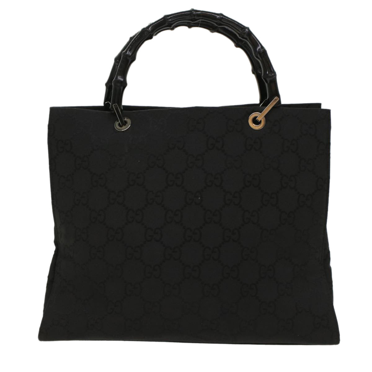 GUCCI GG Canvas Bamboo Hand Bag Black ep1424