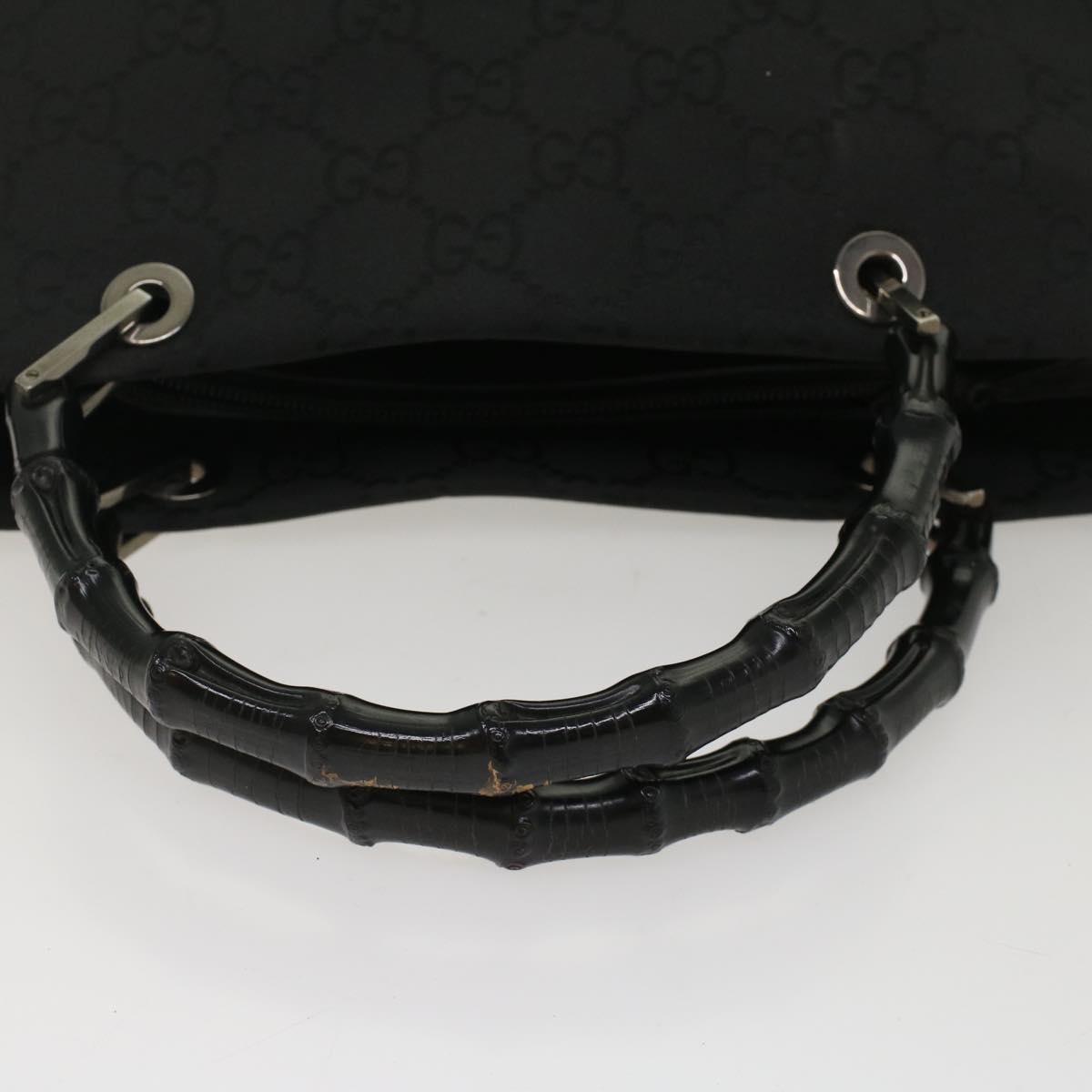 GUCCI GG Canvas Bamboo Hand Bag Black ep1424