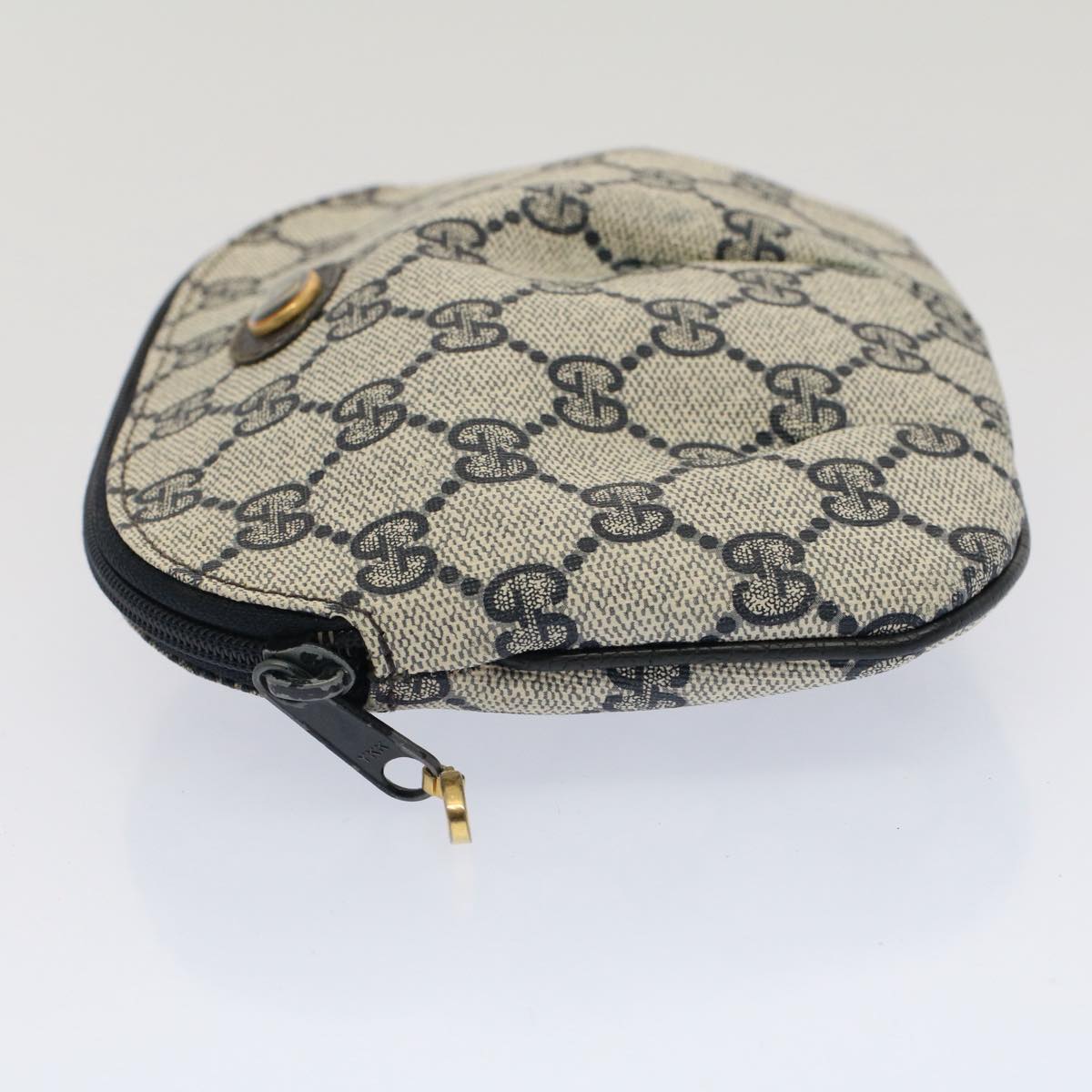 GUCCI GG Canvas Pouch PVC Leather Navy Gray ep1427