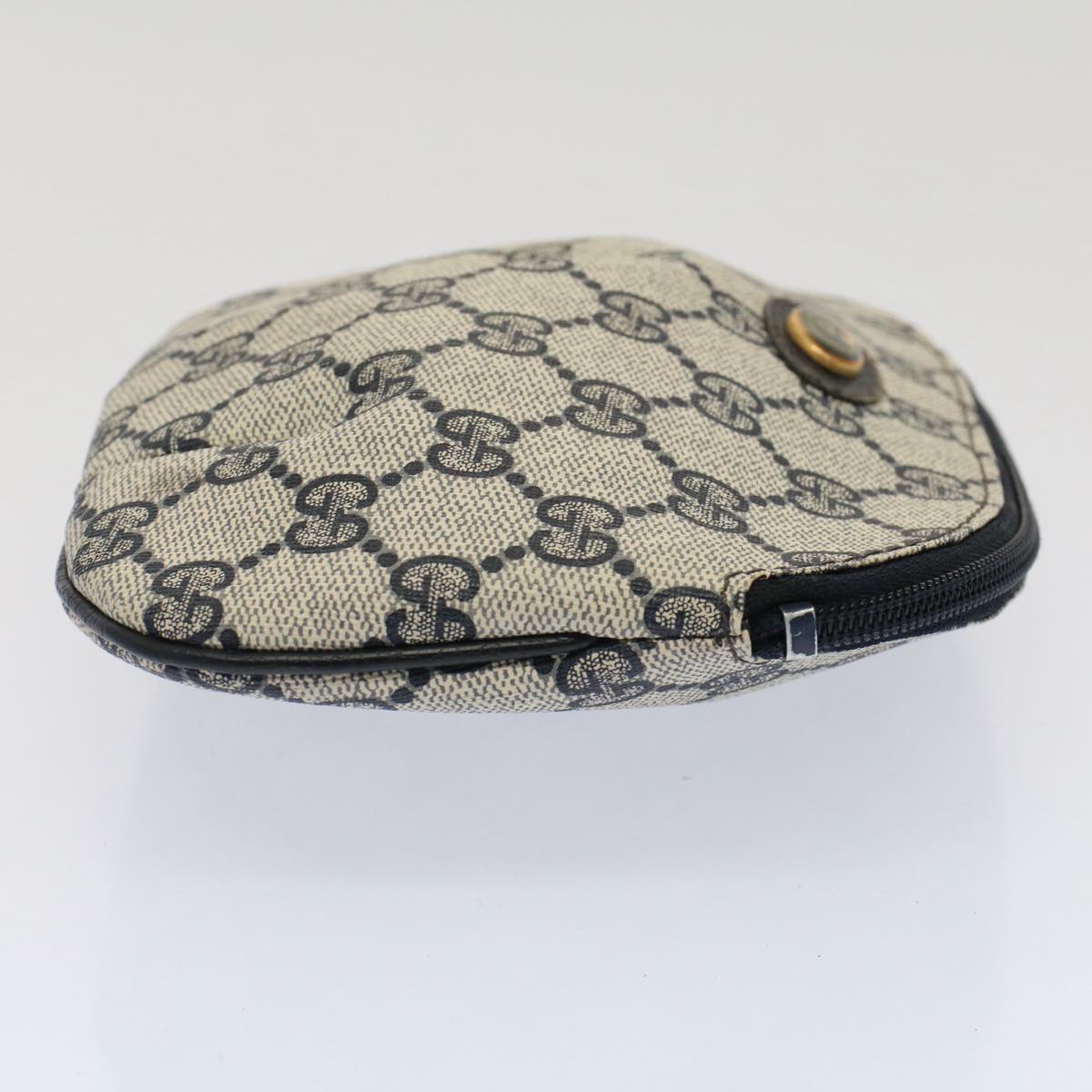 GUCCI GG Canvas Pouch PVC Leather Navy Gray ep1427