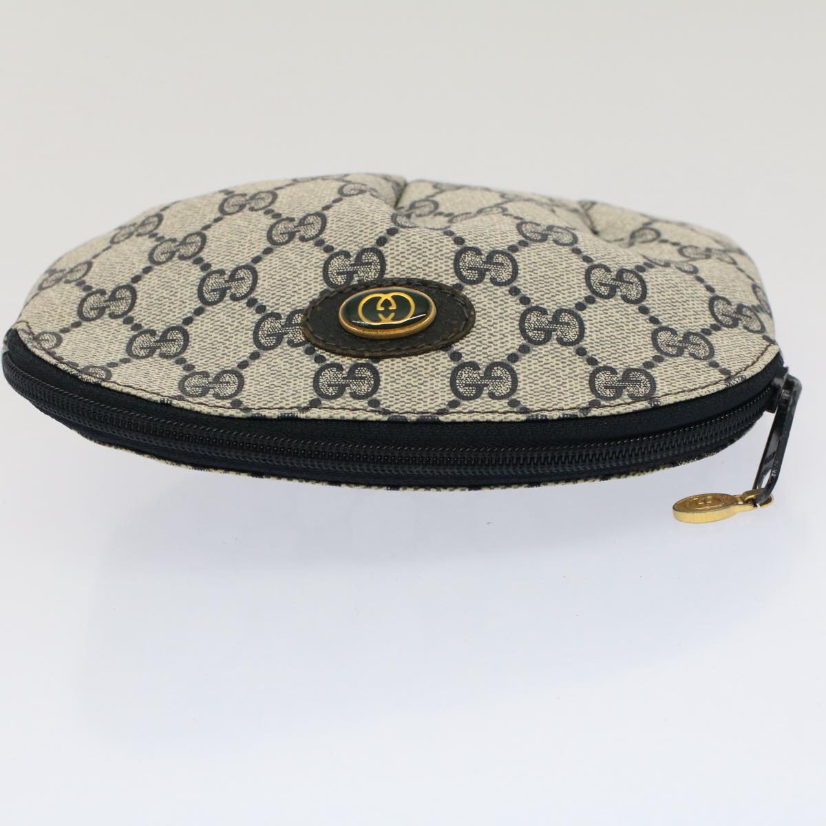 GUCCI GG Canvas Pouch PVC Leather Navy Gray ep1427