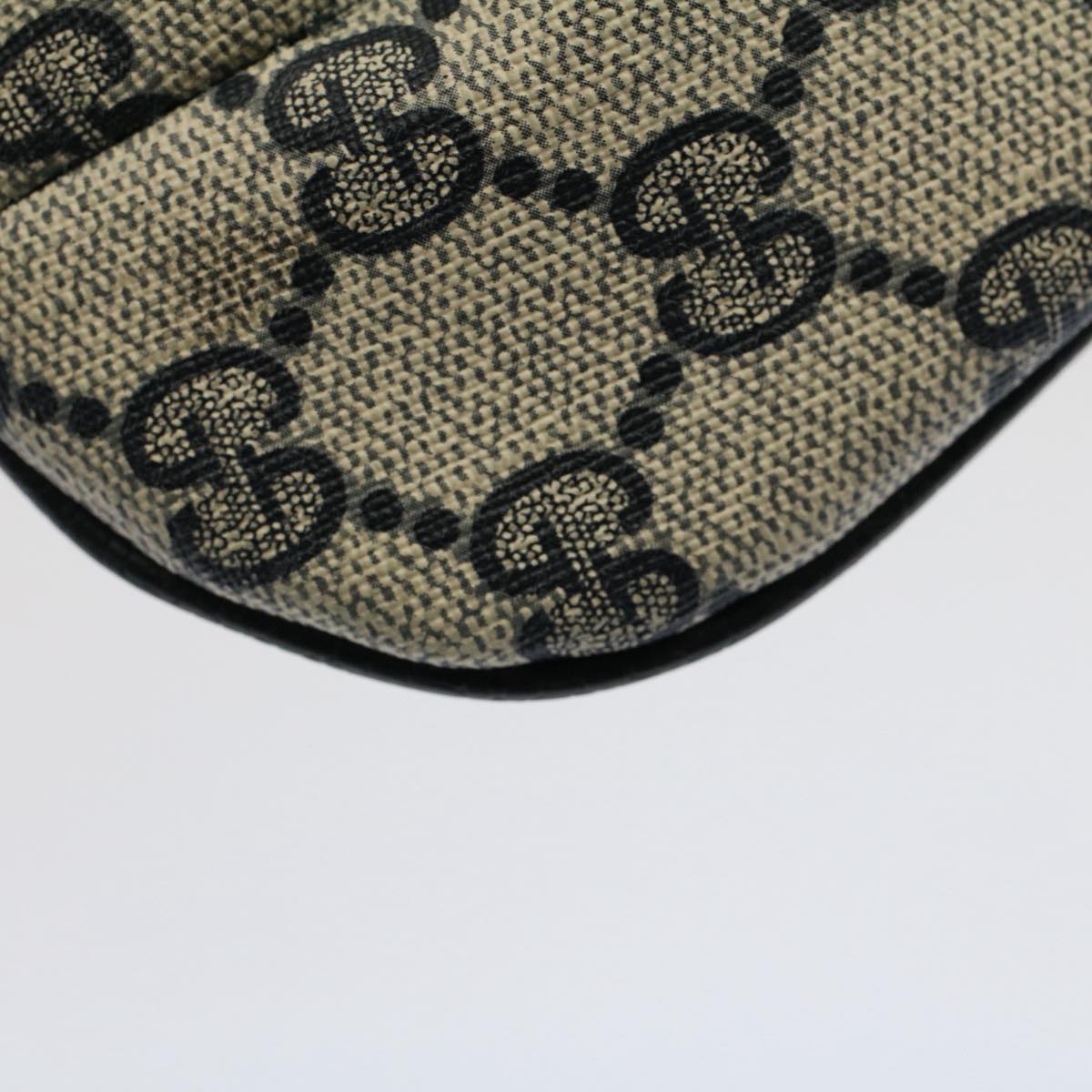 GUCCI GG Canvas Pouch PVC Leather Navy Gray ep1427