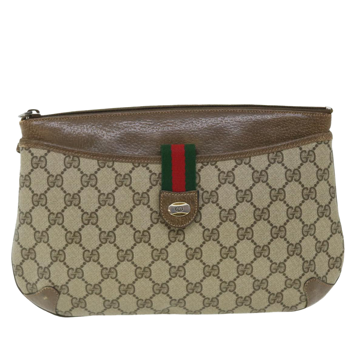 GUCCI GG Canvas Web Sherry Line Shoulder Bag Beige Red 904 02 026 ep1431