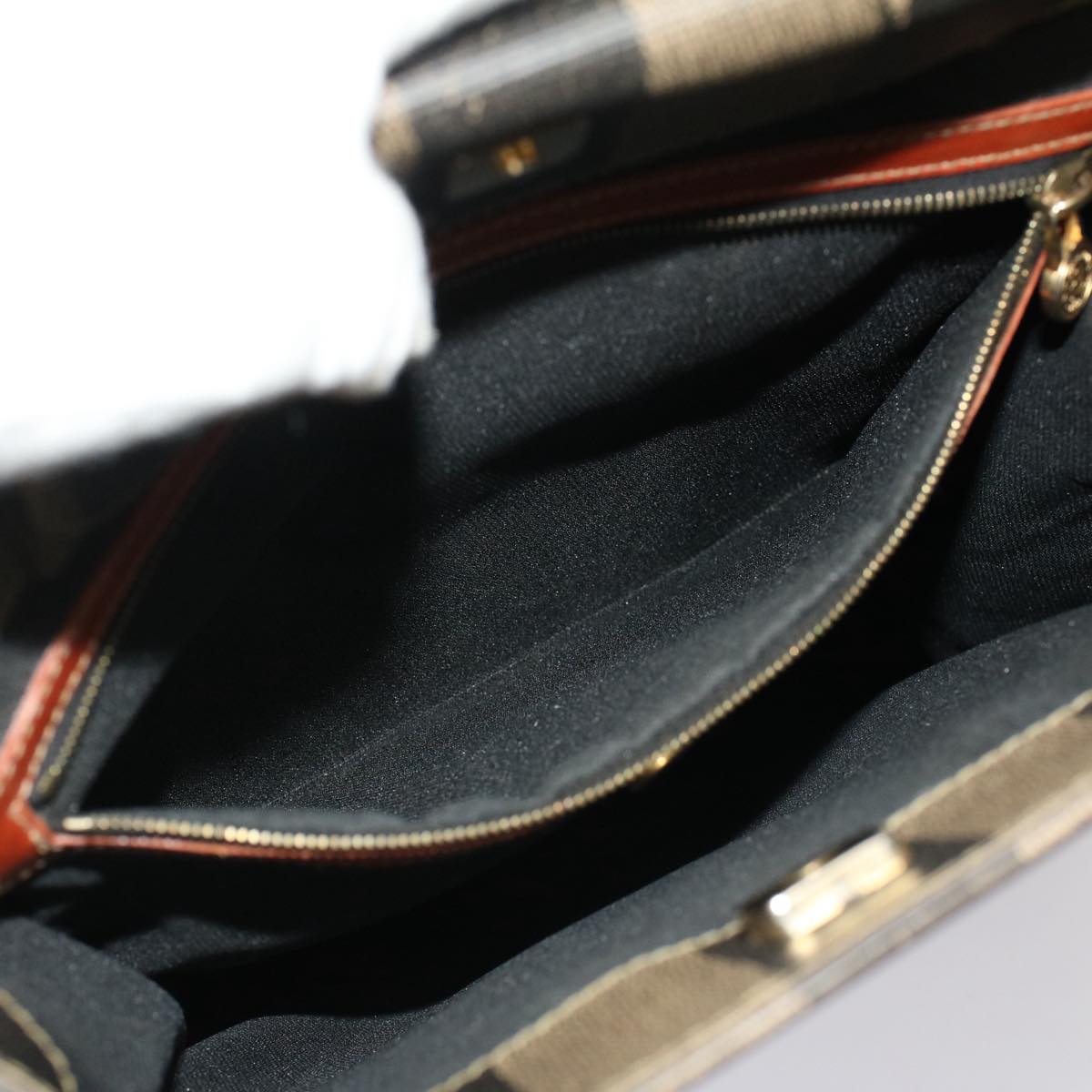 FENDI Pecan Canvas Shoulder Bag Brown ep1432
