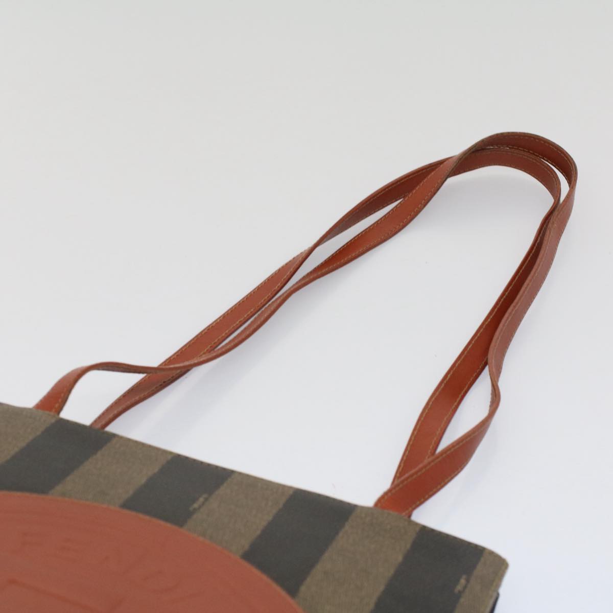 FENDI Pecan Canvas Shoulder Bag Brown ep1432