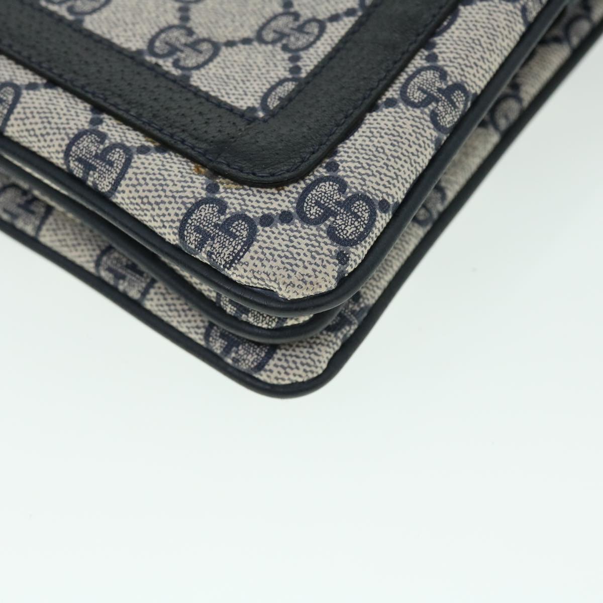 GUCCI GG Canvas Sherry Line Shoulder Bag PVC Leather Gray Navy Red ep1436
