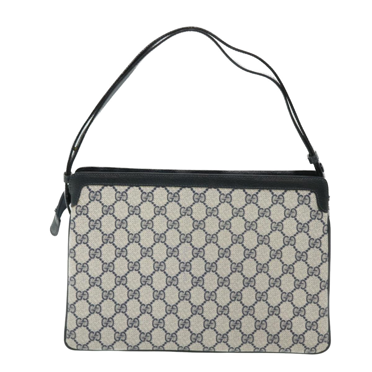 GUCCI GG Canvas Sherry Line Shoulder Bag PVC Leather Gray Navy Red ep1436