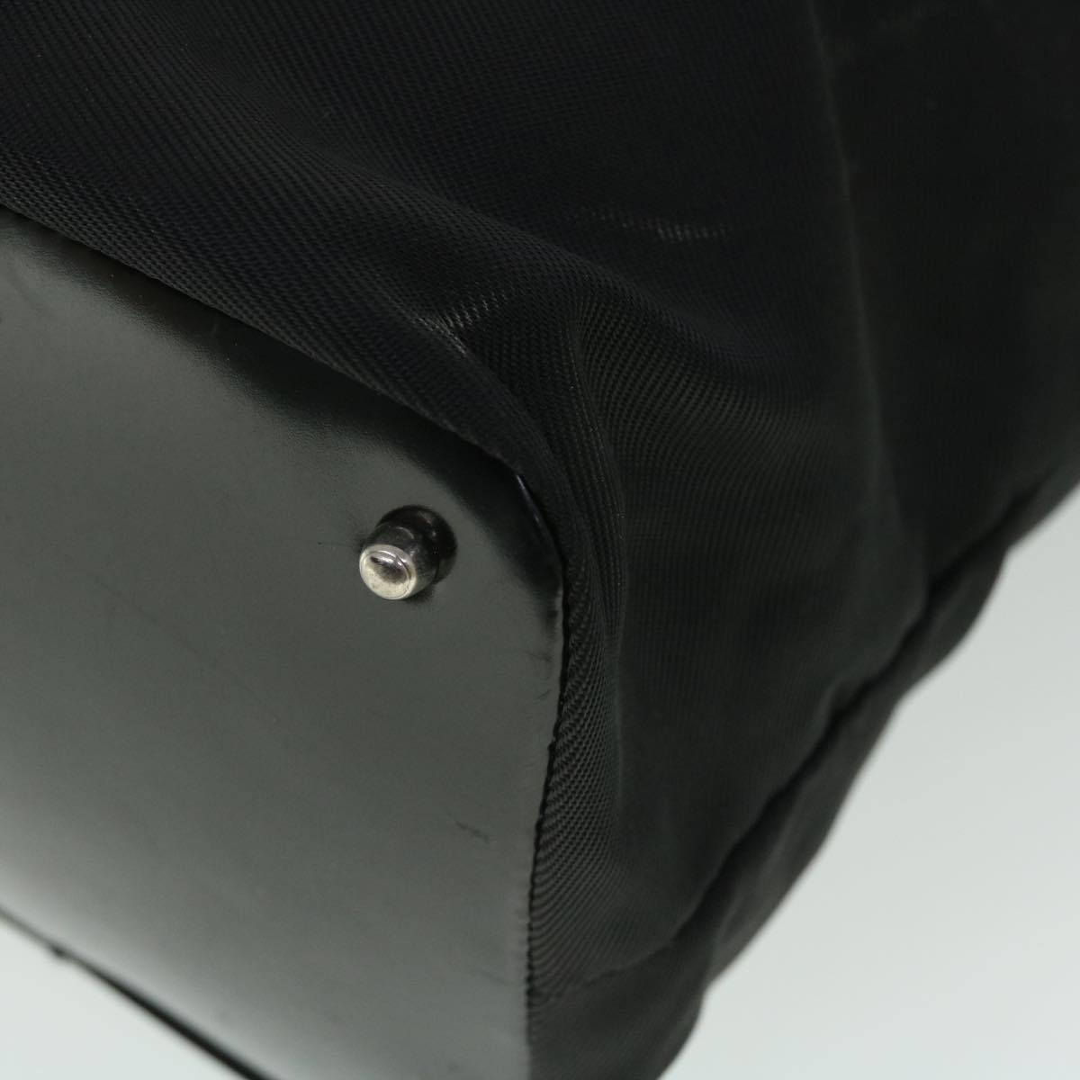 GUCCI Bamboo Hand Bag Nylon Black Brown ep1455