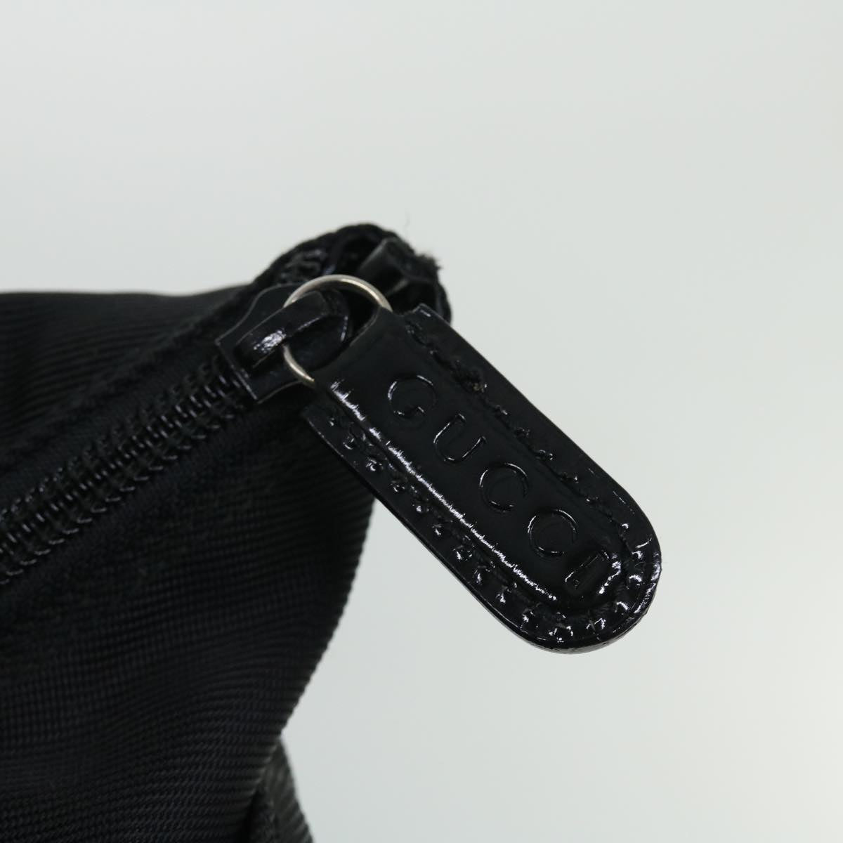 GUCCI Bamboo Hand Bag Nylon Black Brown ep1455