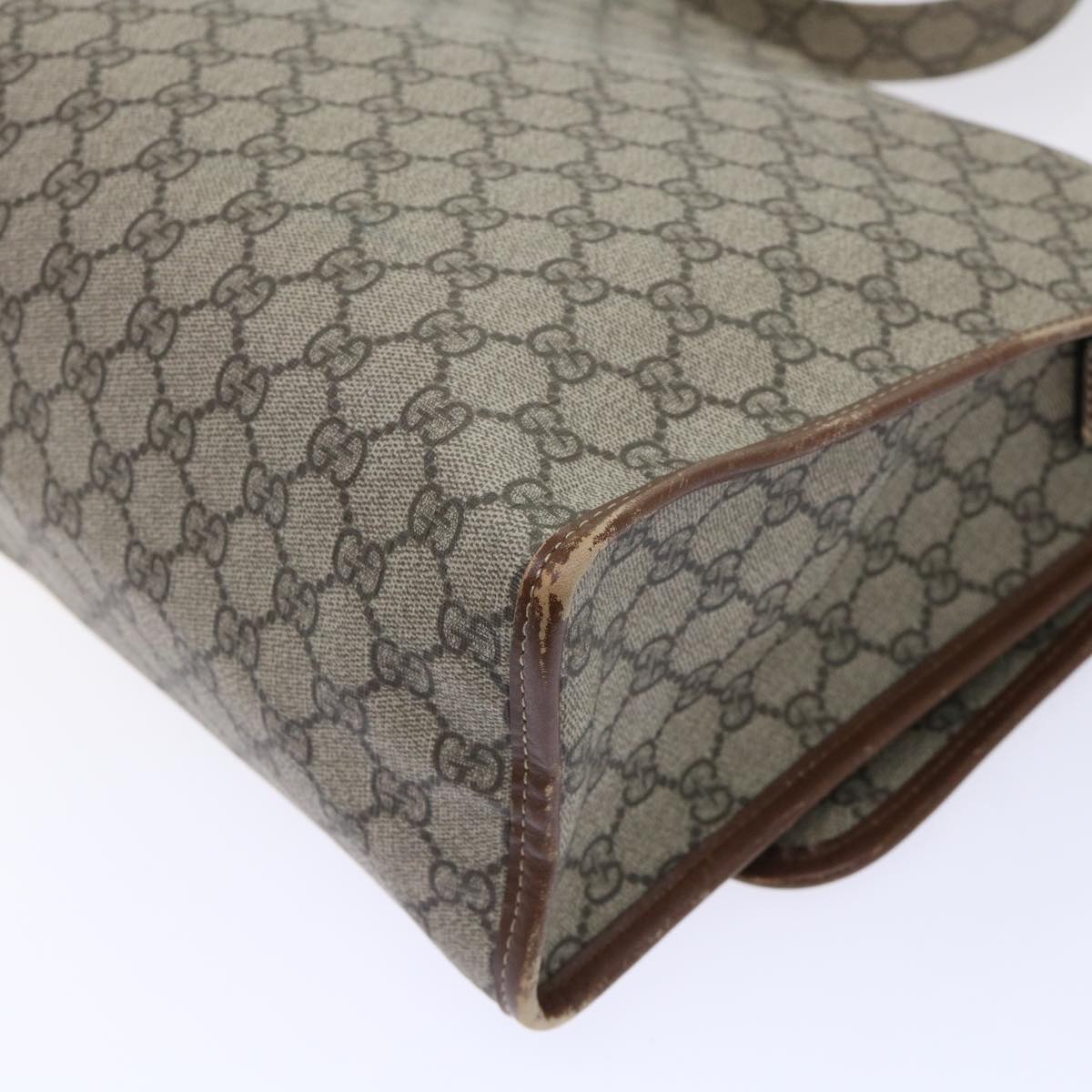 GUCCI GG Canvas Web Sherry Line Shoulder Bag PVC Leather Beige Red ep1457