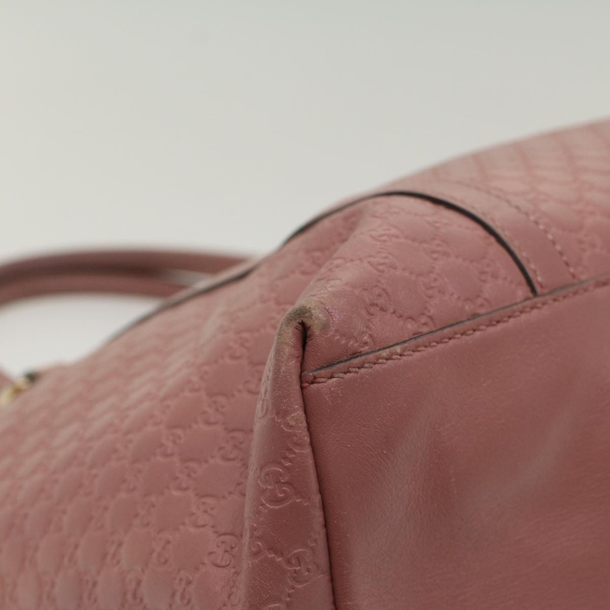 GUCCI Micro GG Canvas Shoulder Bag Pink 449657 ep1458