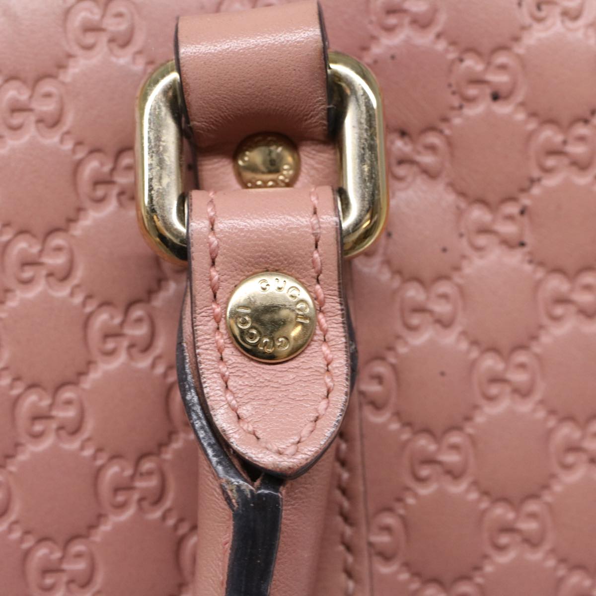 GUCCI Micro GG Canvas Shoulder Bag Pink 449657 ep1458