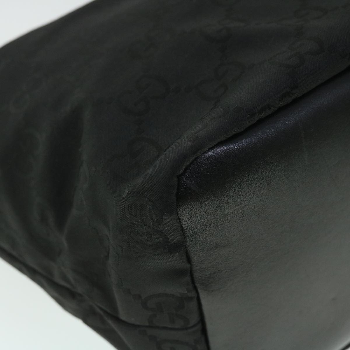 GUCCI GG Canvas Bamboo Shoulder Bag Nylon Black ep1463