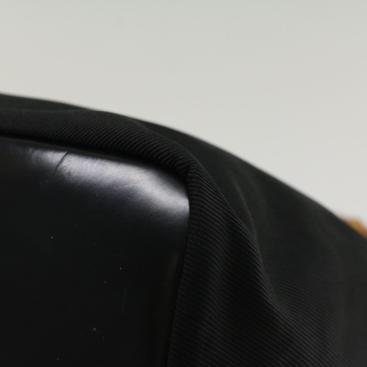 GUCCI Bamboo Shoulder Bag Nylon Black Brown ep1469