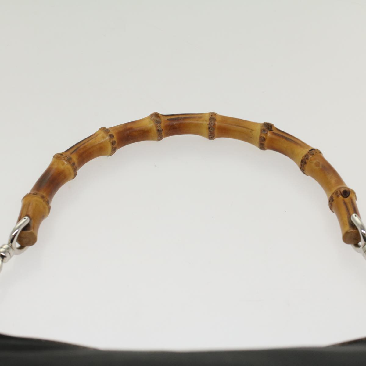 GUCCI Bamboo Shoulder Bag Nylon Black Brown ep1469