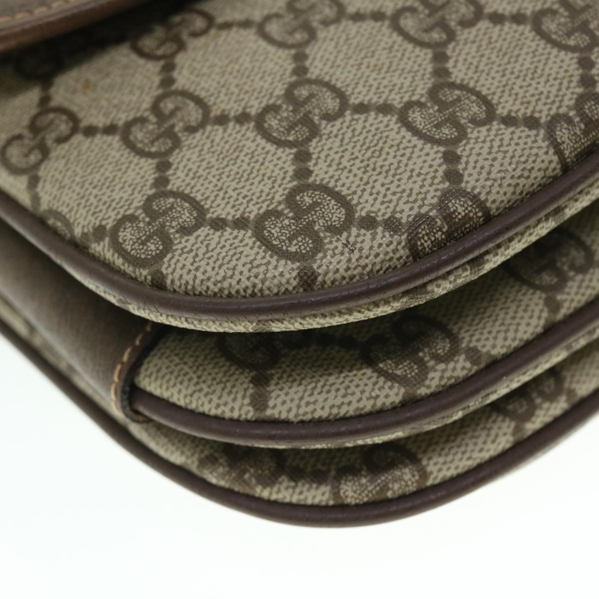GUCCI GG Canvas Web Sherry Line Shoulder Bag PVC Leather Beige Red ep1504