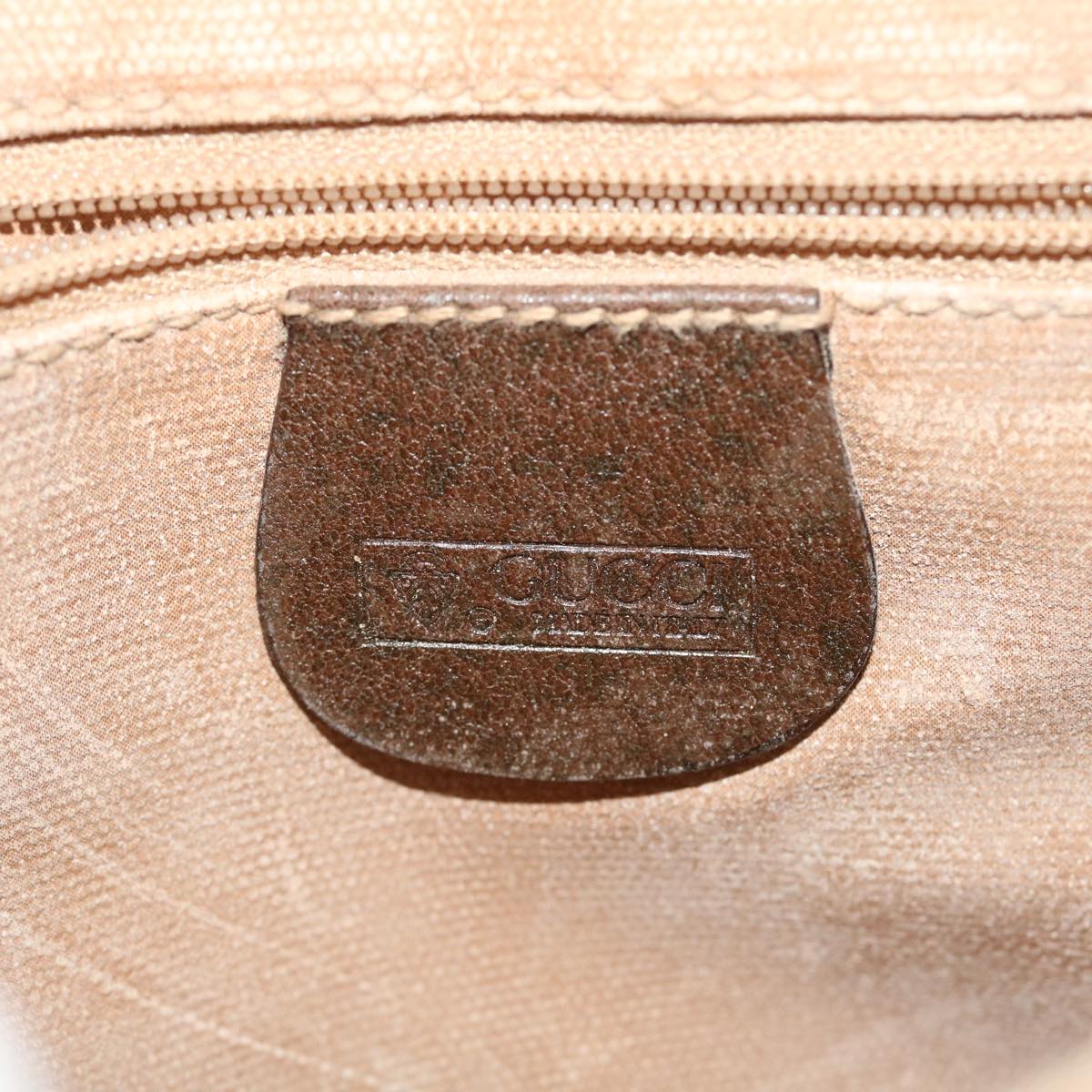GUCCI GG Canvas Web Sherry Line Shoulder Bag PVC Leather Beige Red ep1504