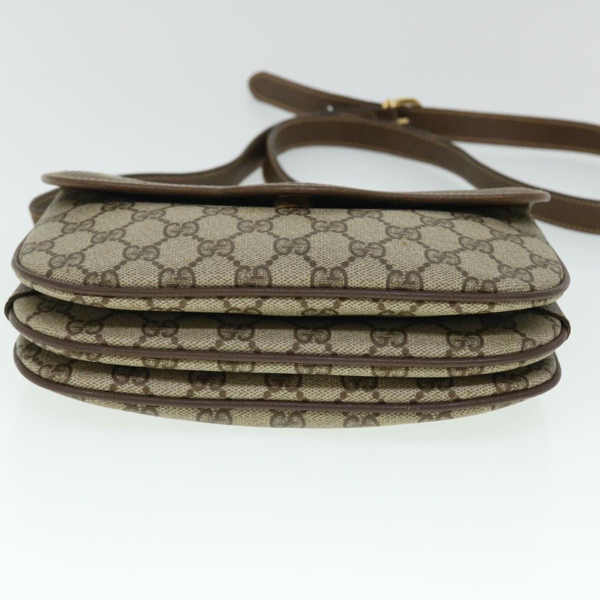 GUCCI GG Canvas Web Sherry Line Shoulder Bag PVC Leather Beige Red ep1504