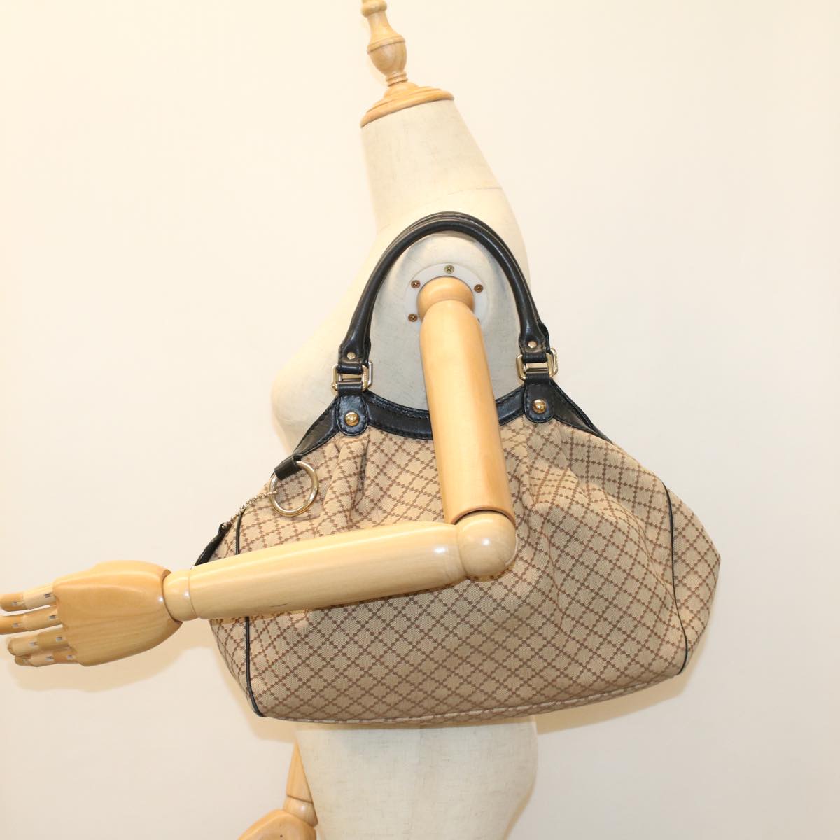 GUCCI Diamante Shoulder Bag Canvas Leather Beige 211944 ep1506