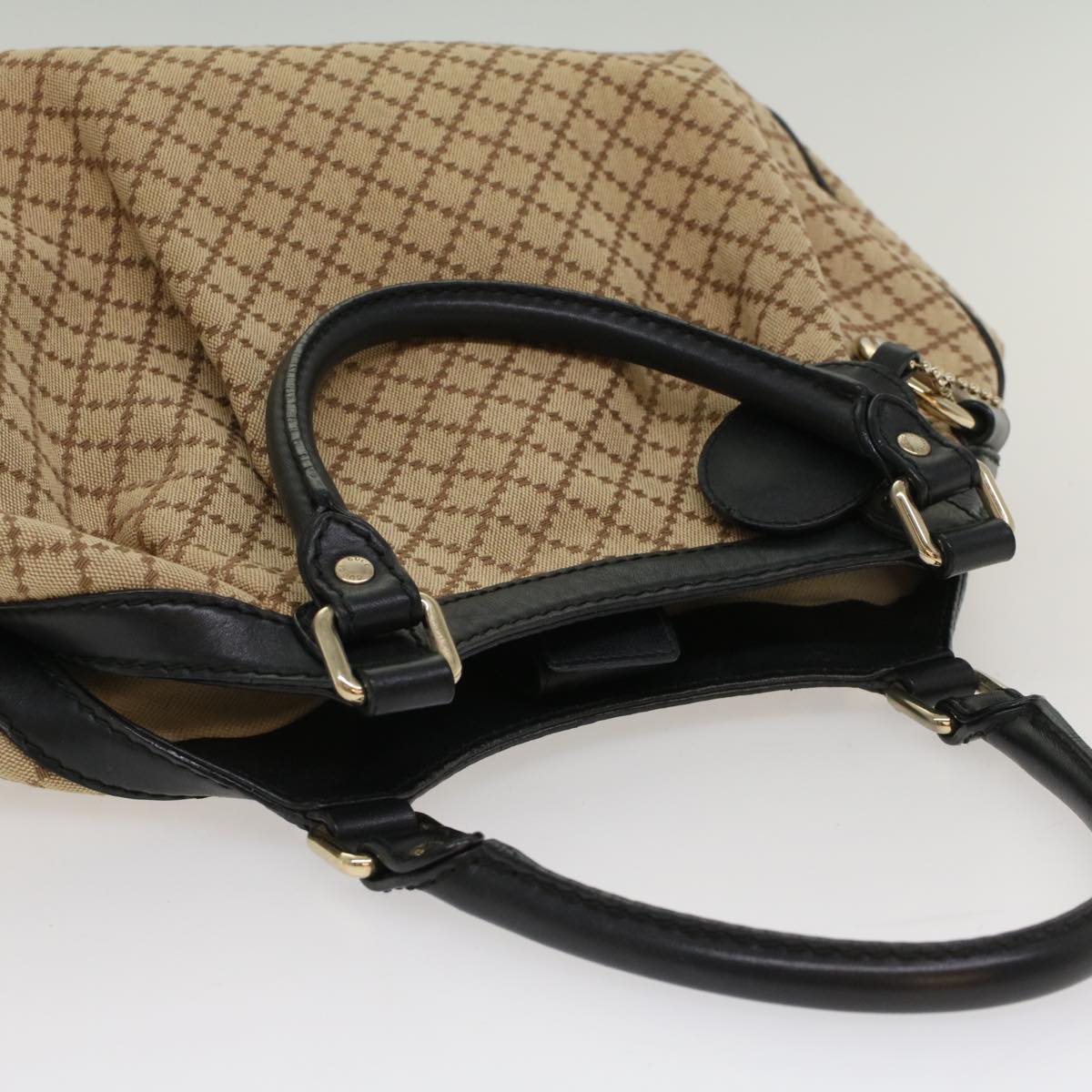 GUCCI Diamante Shoulder Bag Canvas Leather Beige 211944 ep1506