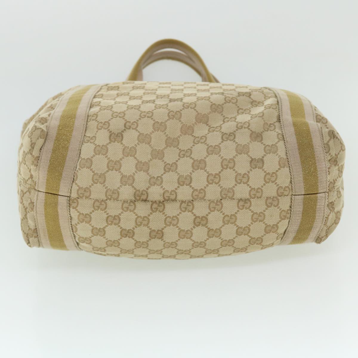 GUCCI GG Canvas Sherry Line Tote Bag Beige Pink gold 189669 ep1541