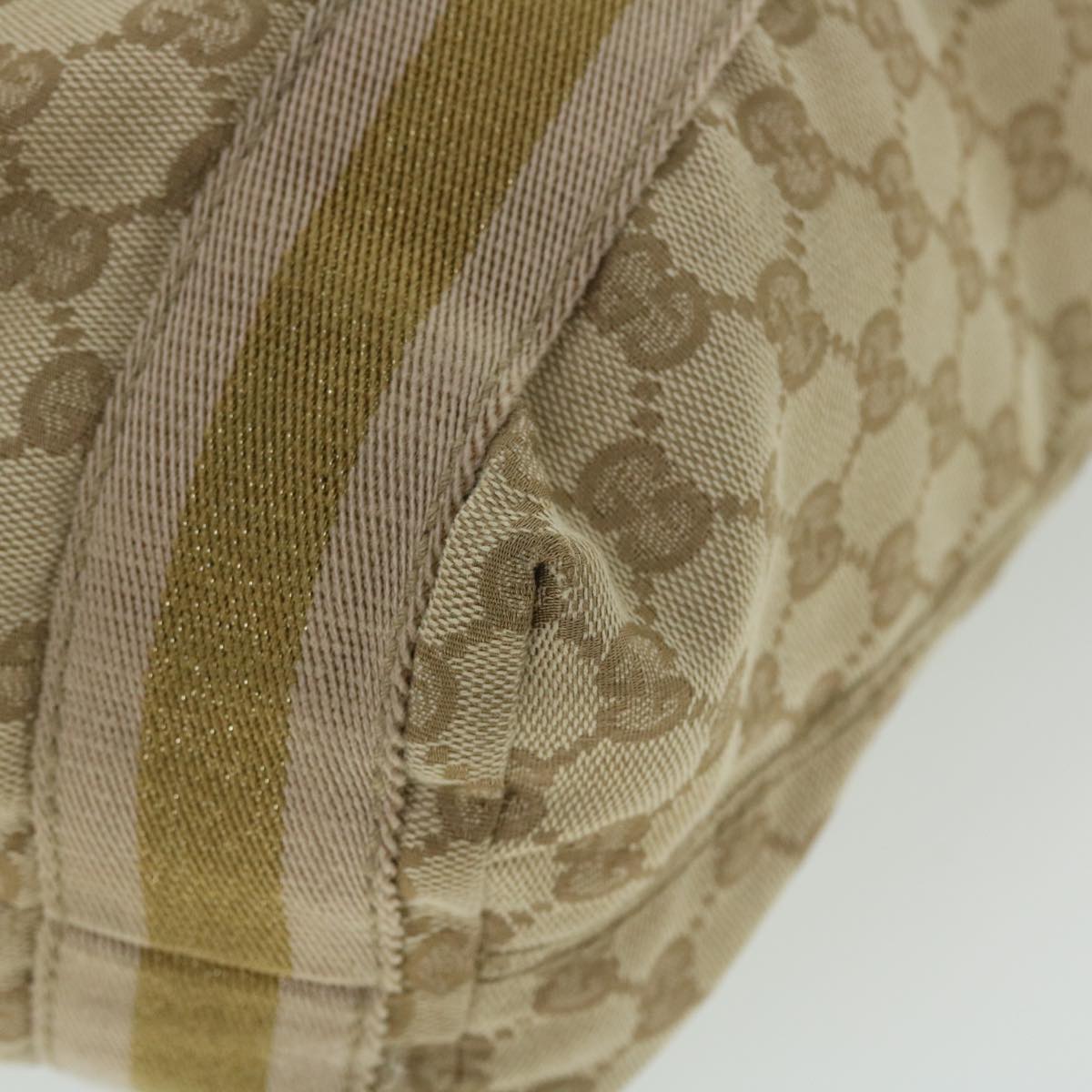 GUCCI GG Canvas Sherry Line Tote Bag Beige Pink gold 189669 ep1541