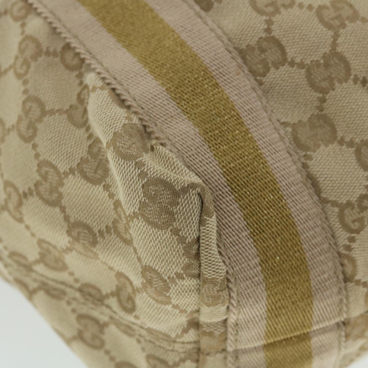 GUCCI GG Canvas Sherry Line Tote Bag Beige Pink gold 189669 ep1541
