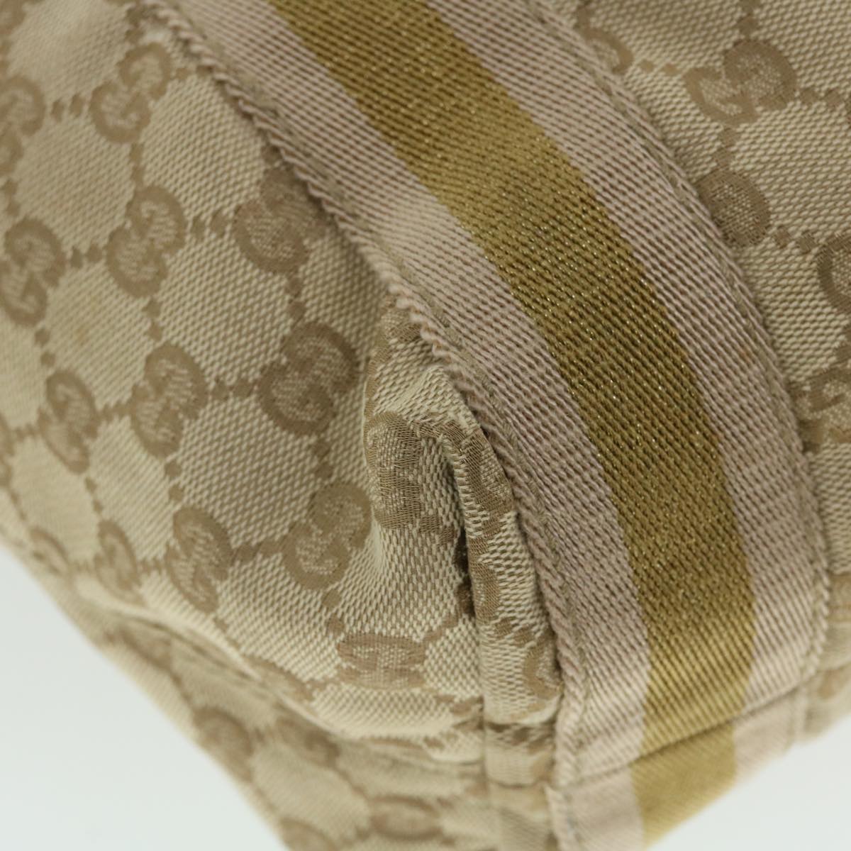 GUCCI GG Canvas Sherry Line Tote Bag Beige Pink gold 189669 ep1541