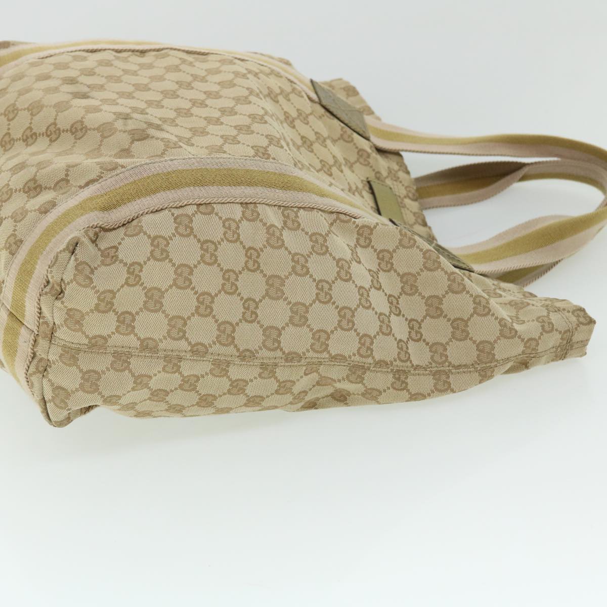 GUCCI GG Canvas Sherry Line Tote Bag Beige Pink gold 189669 ep1541
