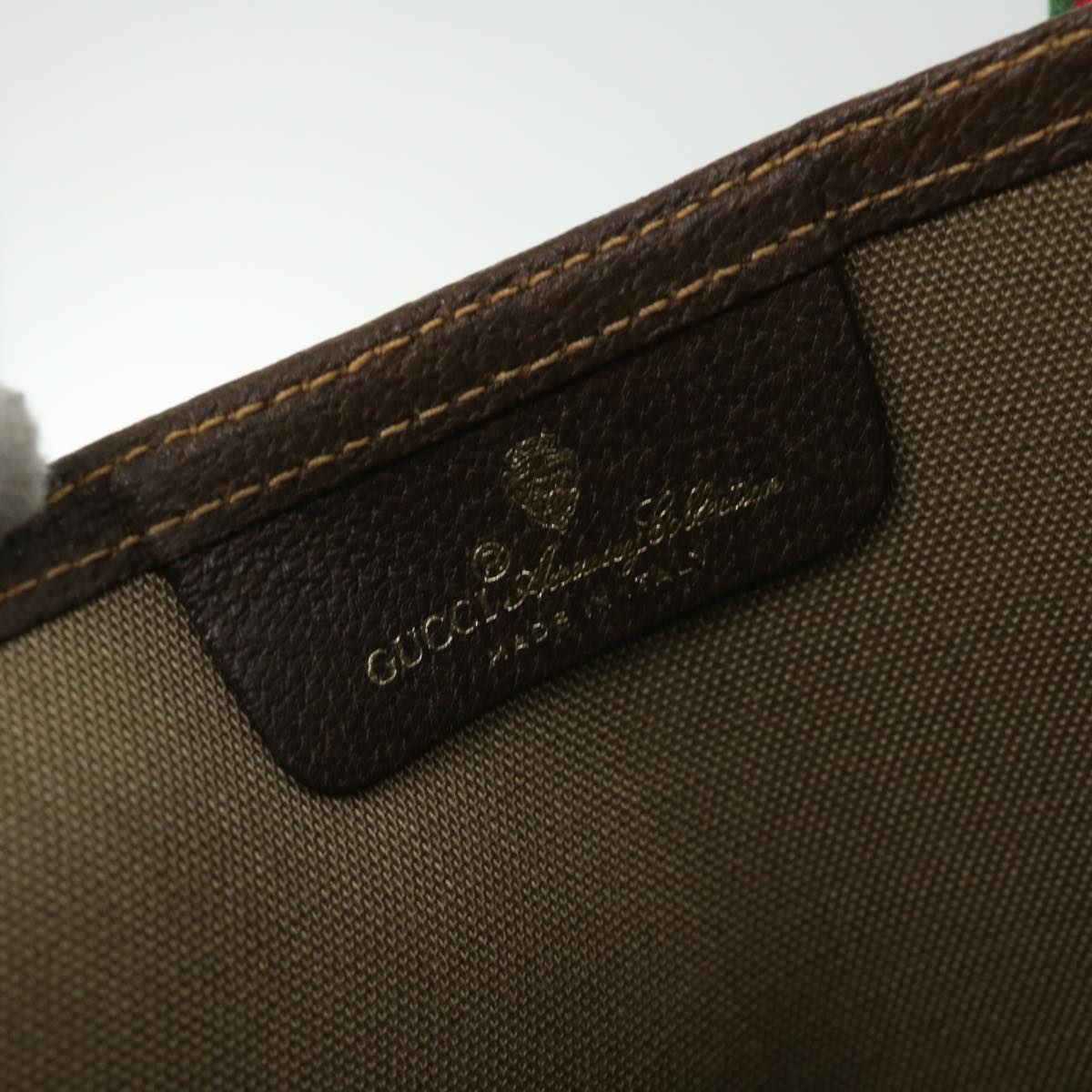 GUCCI GG Canvas Web Sherry Line Tote Bag PVC Leather Beige 40 02 003 ep1554