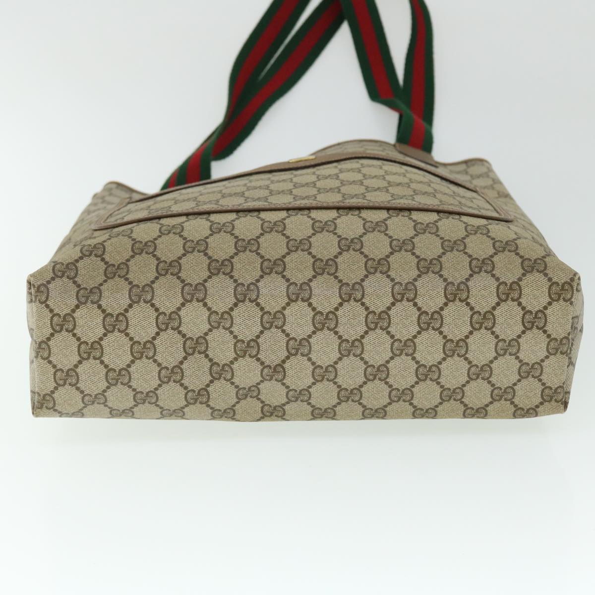GUCCI GG Canvas Web Sherry Line Tote Bag PVC Leather Beige 39 02 003 ep1555