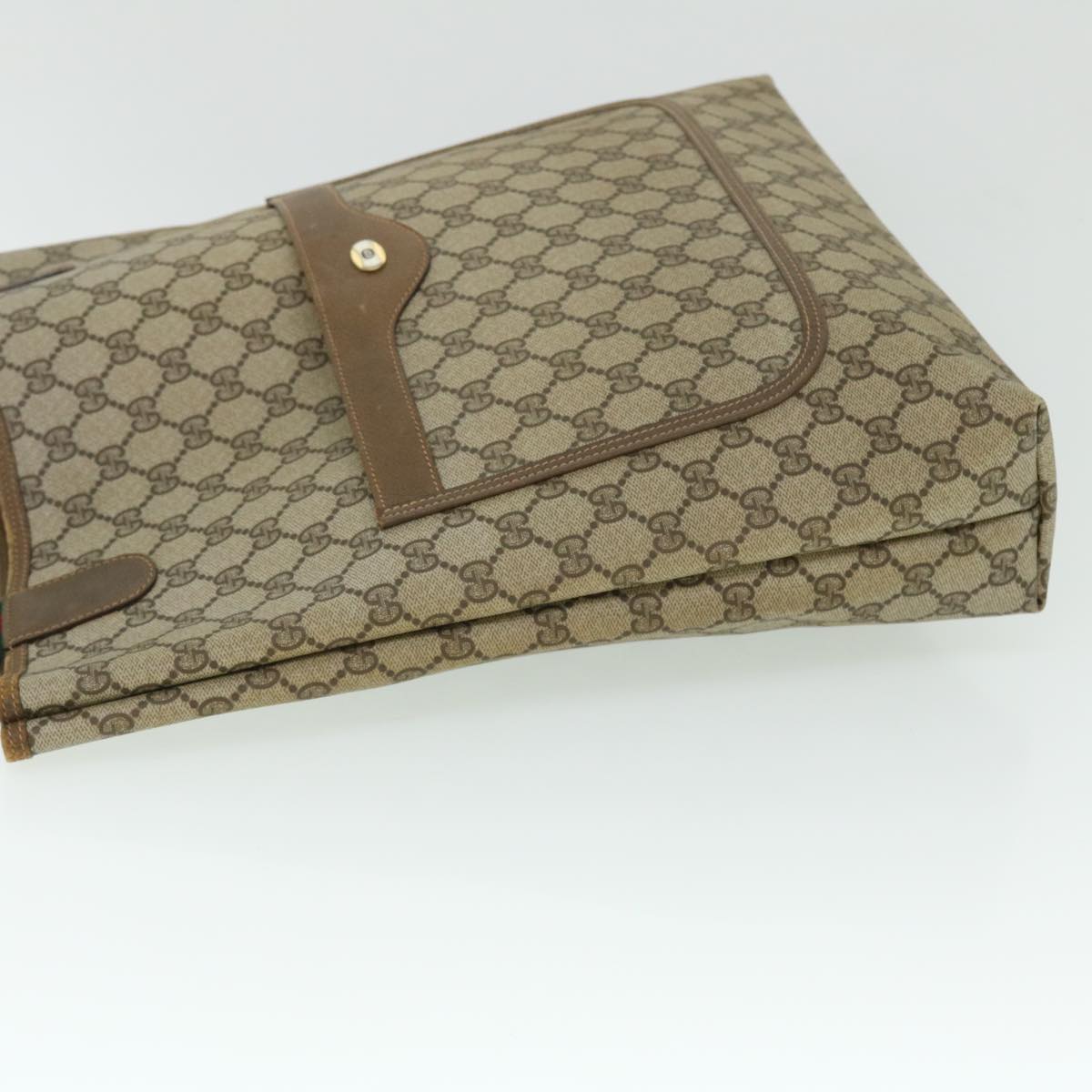 GUCCI GG Canvas Web Sherry Line Tote Bag PVC Leather Beige 39 02 003 ep1555