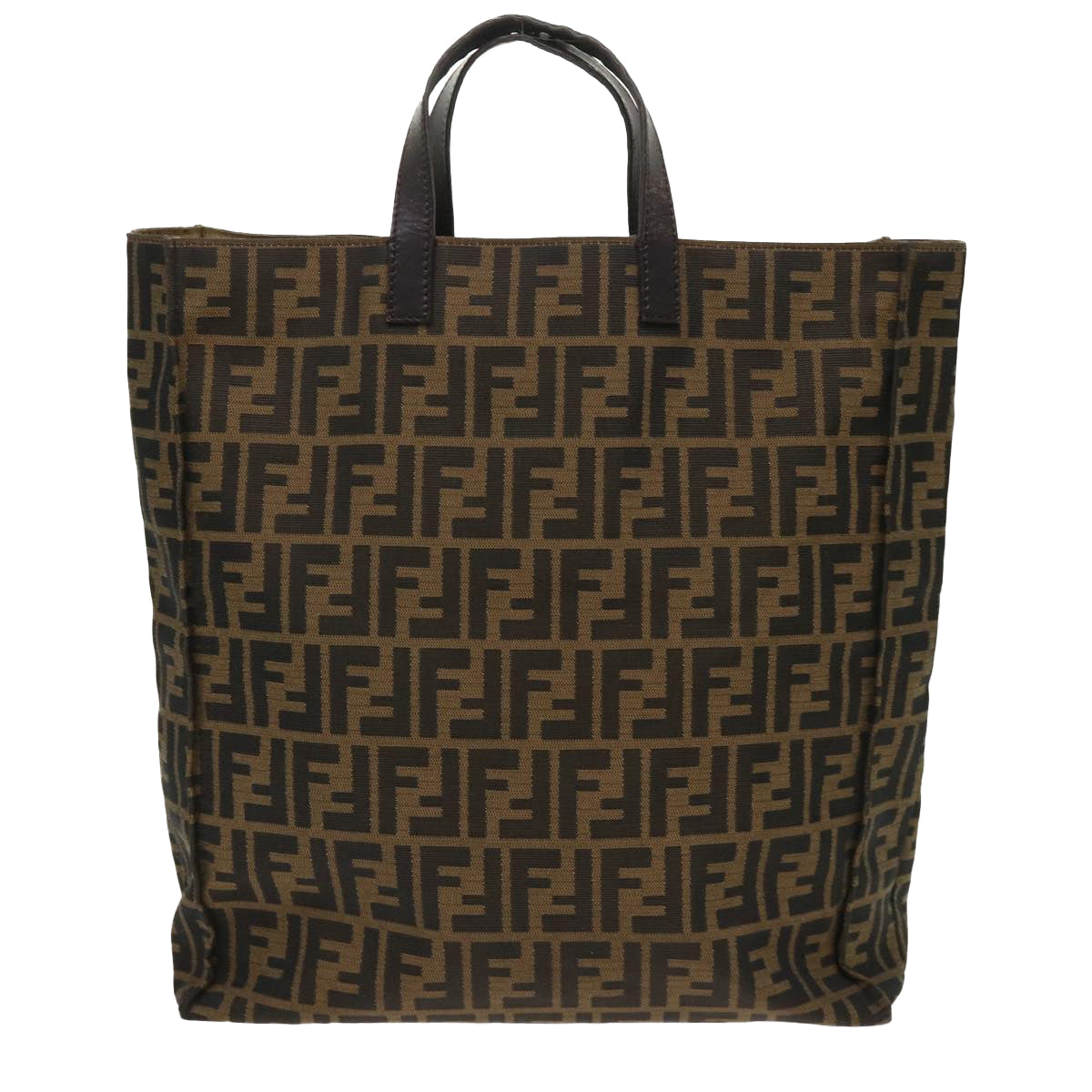 FENDI Zucca Canvas Tote Bag Nylon Brown Black ep1558