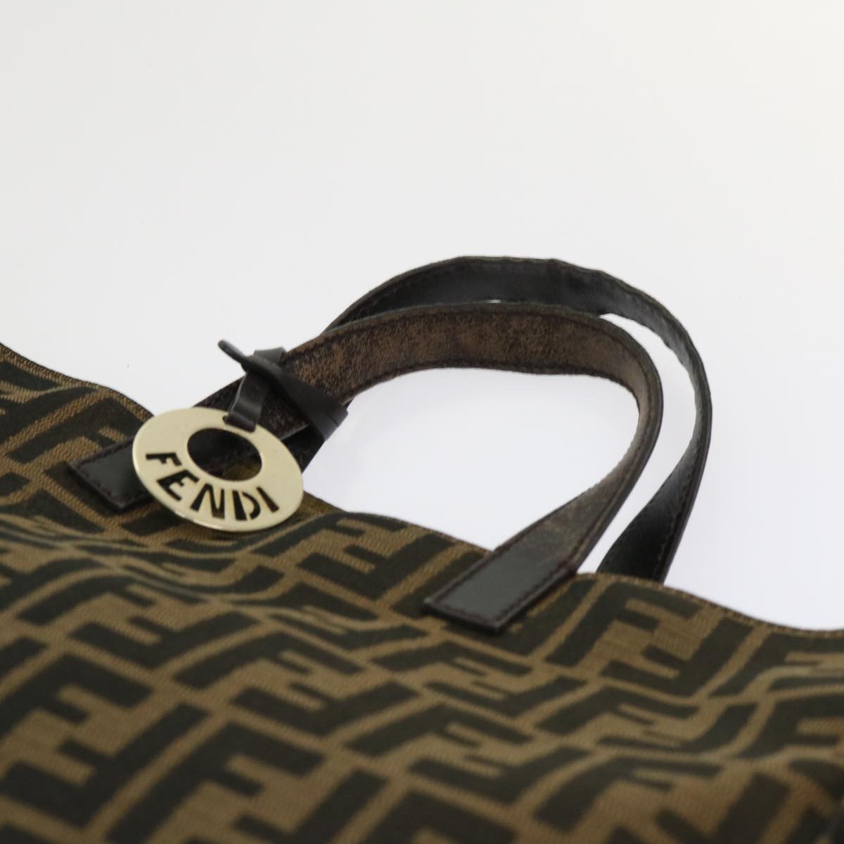 FENDI Zucca Canvas Tote Bag Nylon Brown Black ep1558