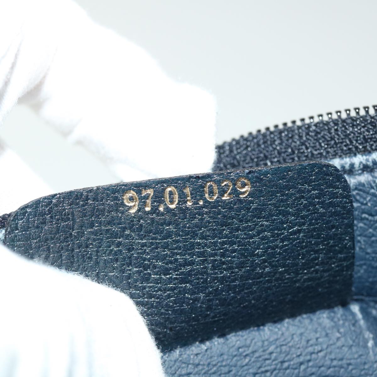 GUCCI GG Canvas Clutch Bag PVC Leather Gray Navy ep1559