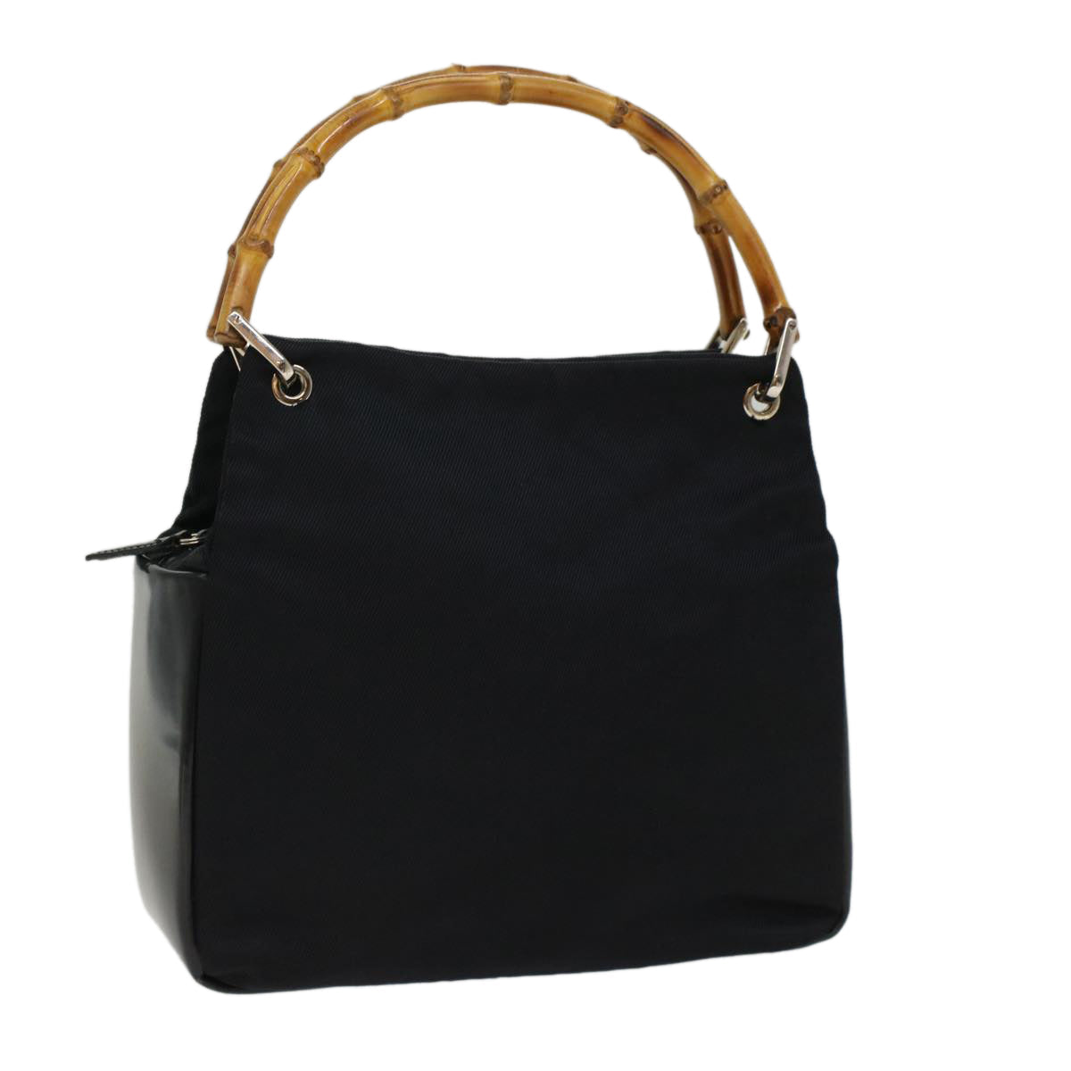 GUCCI Bamboo Hand Bag Nylon Black 000 3444 0580 ep1560