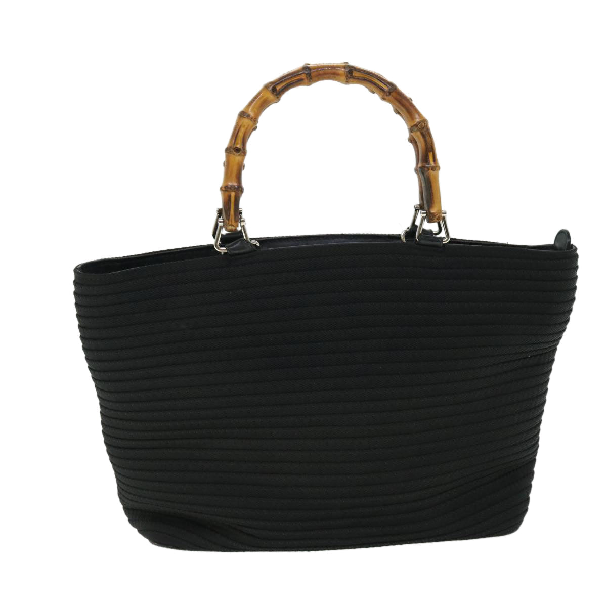 GUCCI Bamboo Hand Bag Canvas Black ep1561