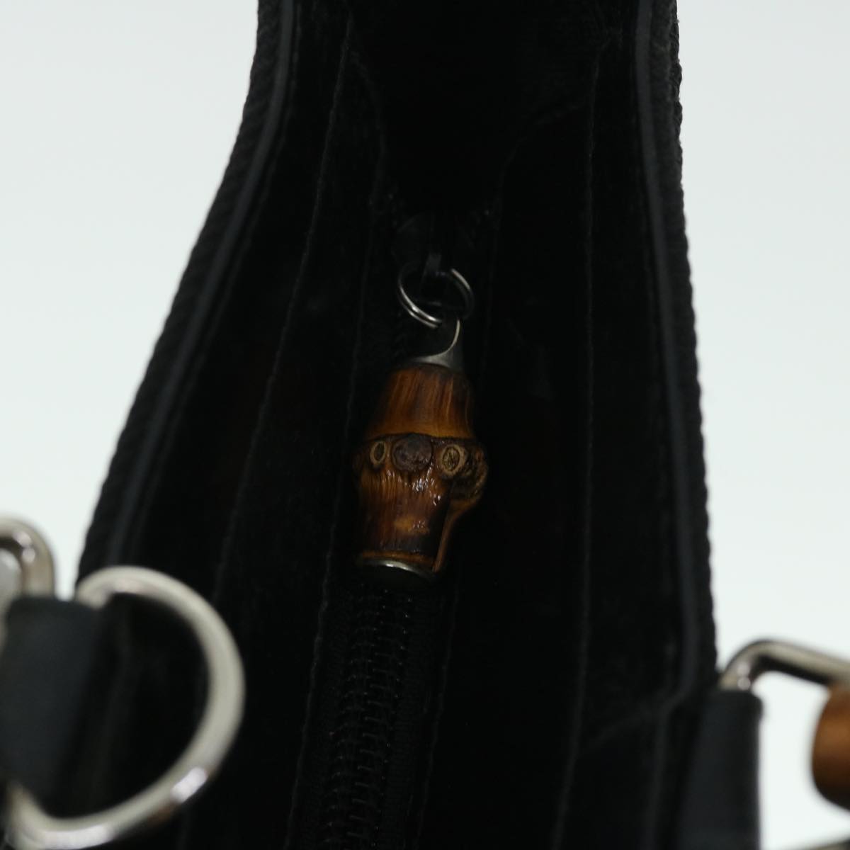 GUCCI Bamboo Hand Bag Canvas Black ep1561