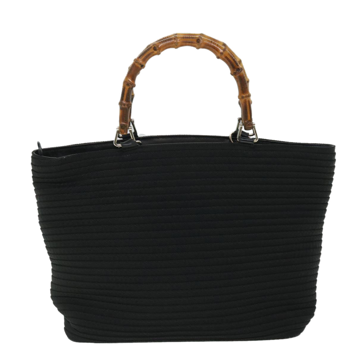 GUCCI Bamboo Hand Bag Canvas Black ep1561