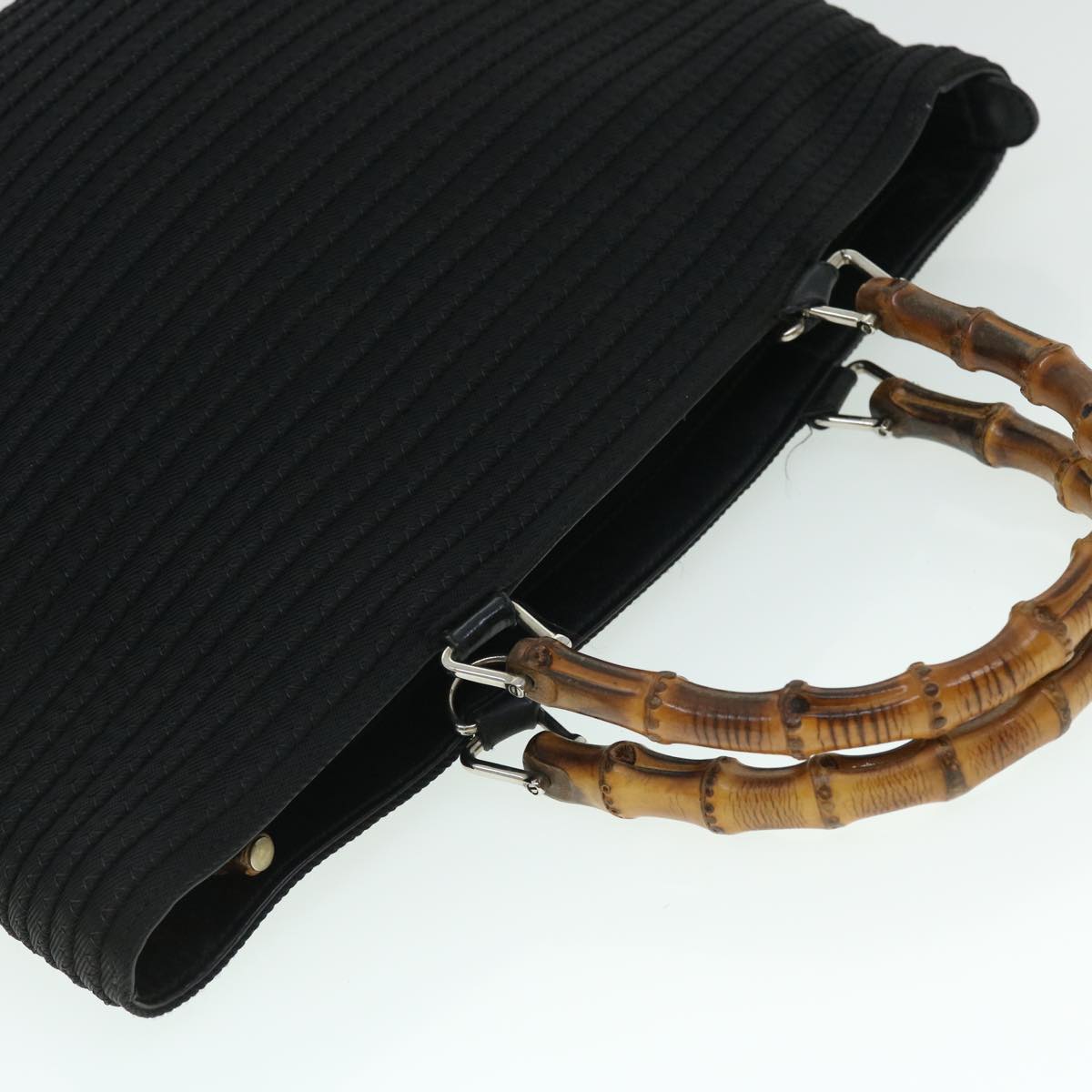 GUCCI Bamboo Hand Bag Canvas Black ep1561