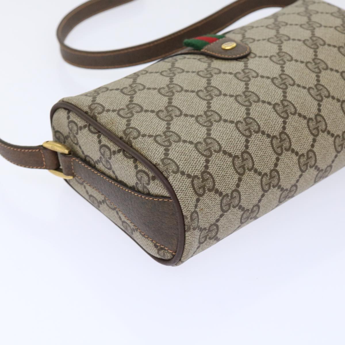 GUCCI GG Canvas Web Sherry Line Shoulder Bag Beige Red 89 02 018 ep1563