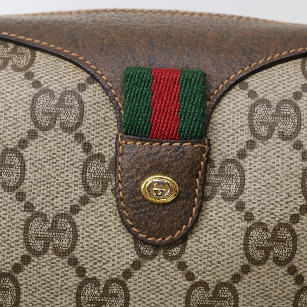 GUCCI GG Canvas Web Sherry Line Shoulder Bag Beige Red 89 02 018 ep1563