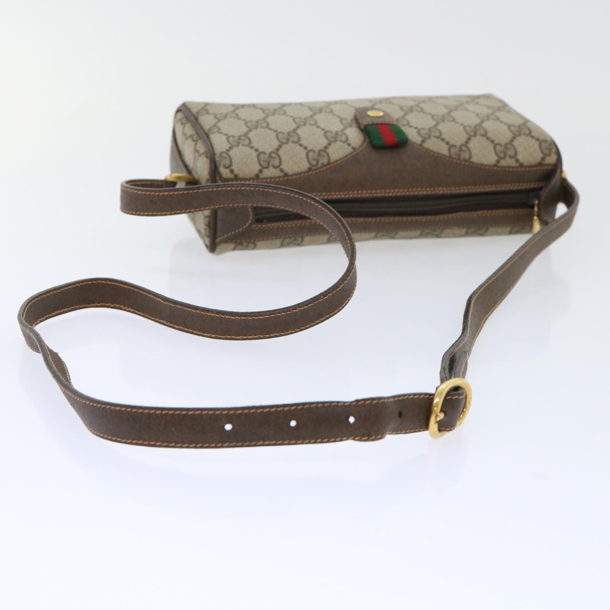 GUCCI GG Canvas Web Sherry Line Shoulder Bag Beige Red 89 02 018 ep1563