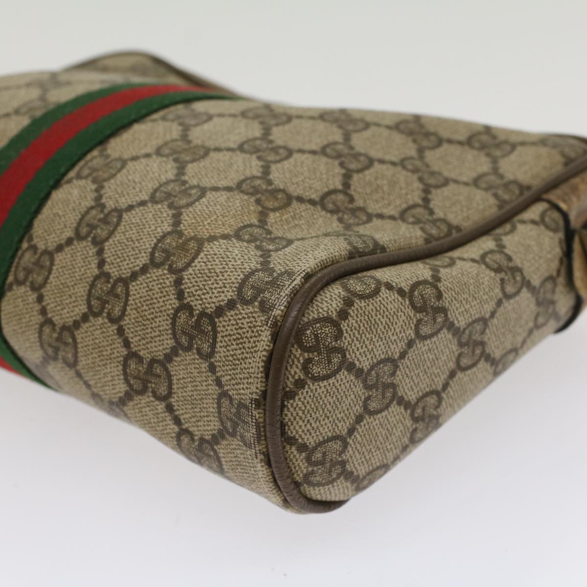GUCCI GG Canvas Web Sherry Line Clutch Bag Beige Red Green 89 01 012 ep1565