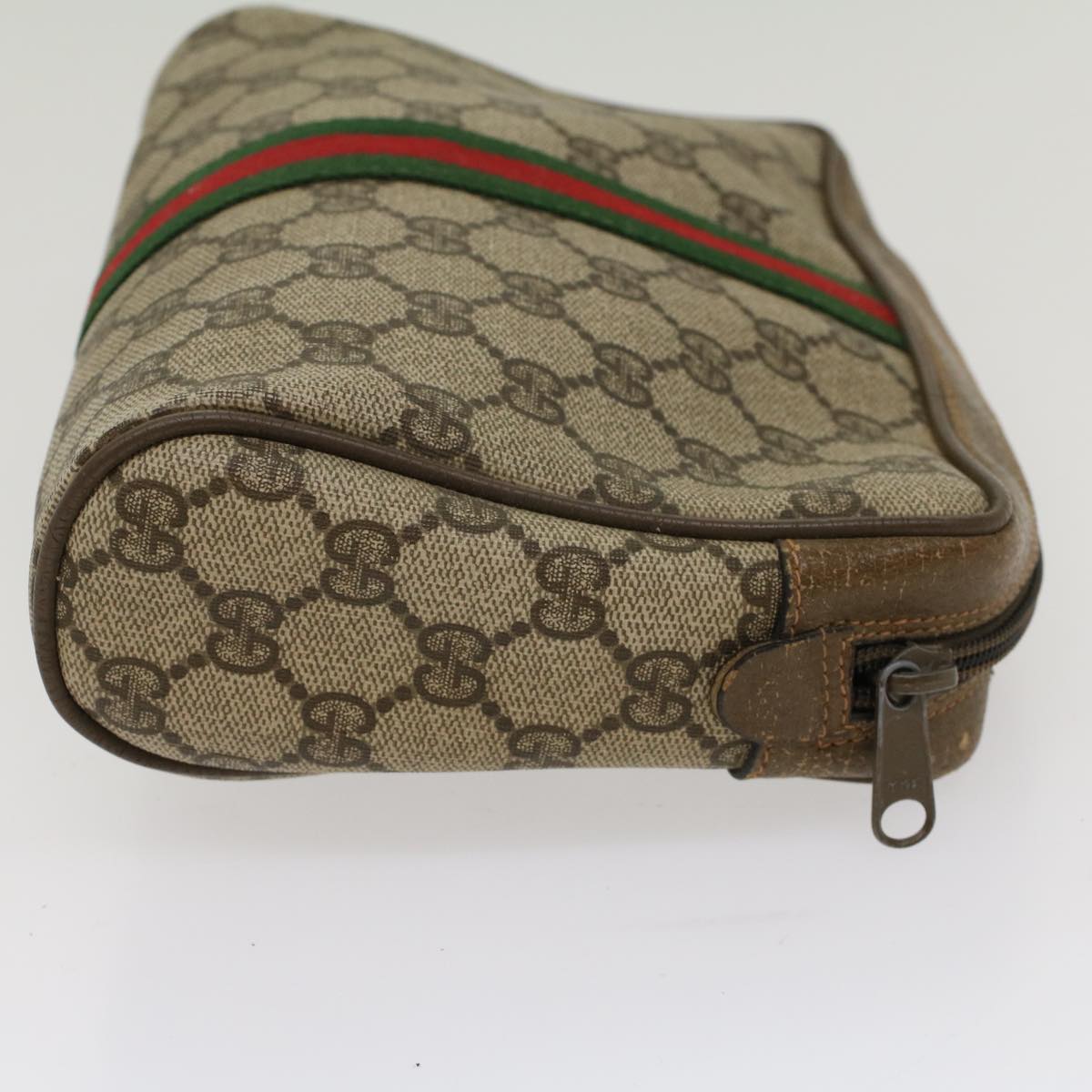 GUCCI GG Canvas Web Sherry Line Clutch Bag Beige Red Green 89 01 012 ep1565