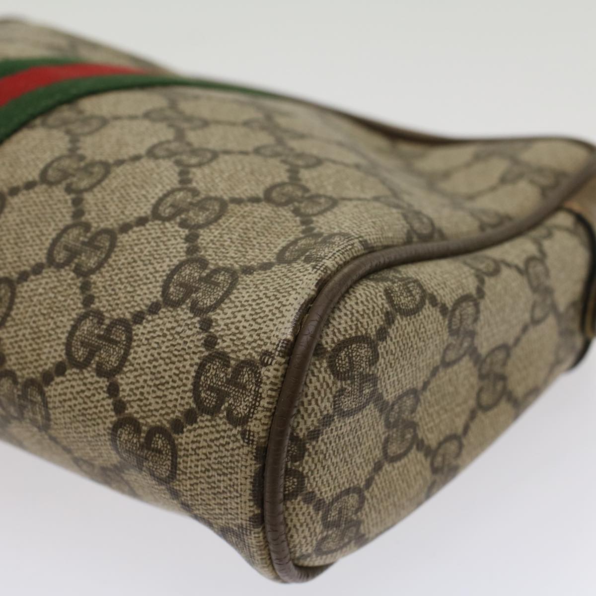 GUCCI GG Canvas Web Sherry Line Clutch Bag Beige Red Green 89 01 012 ep1565