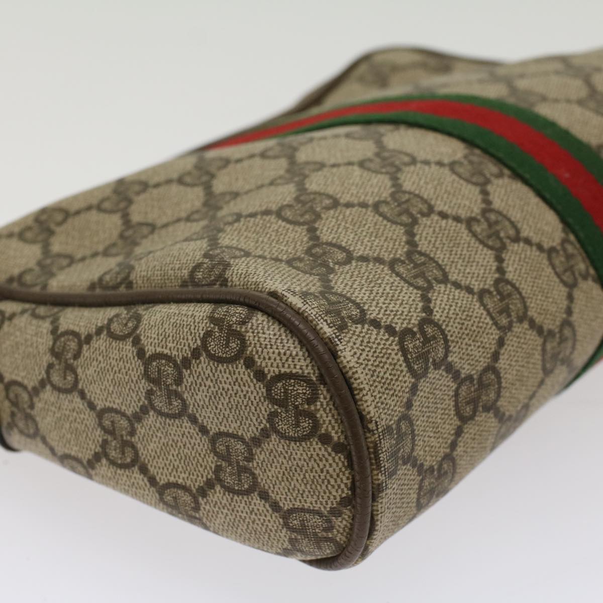 GUCCI GG Canvas Web Sherry Line Clutch Bag Beige Red Green 89 01 012 ep1565