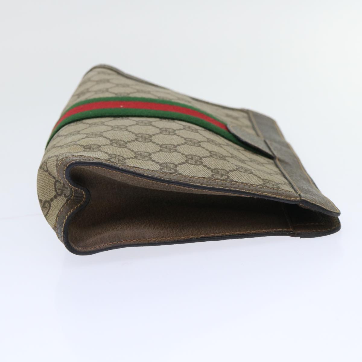 GUCCI GG Canvas Web Sherry Line Clutch Bag Beige Red Green 89 01 002 ep1566